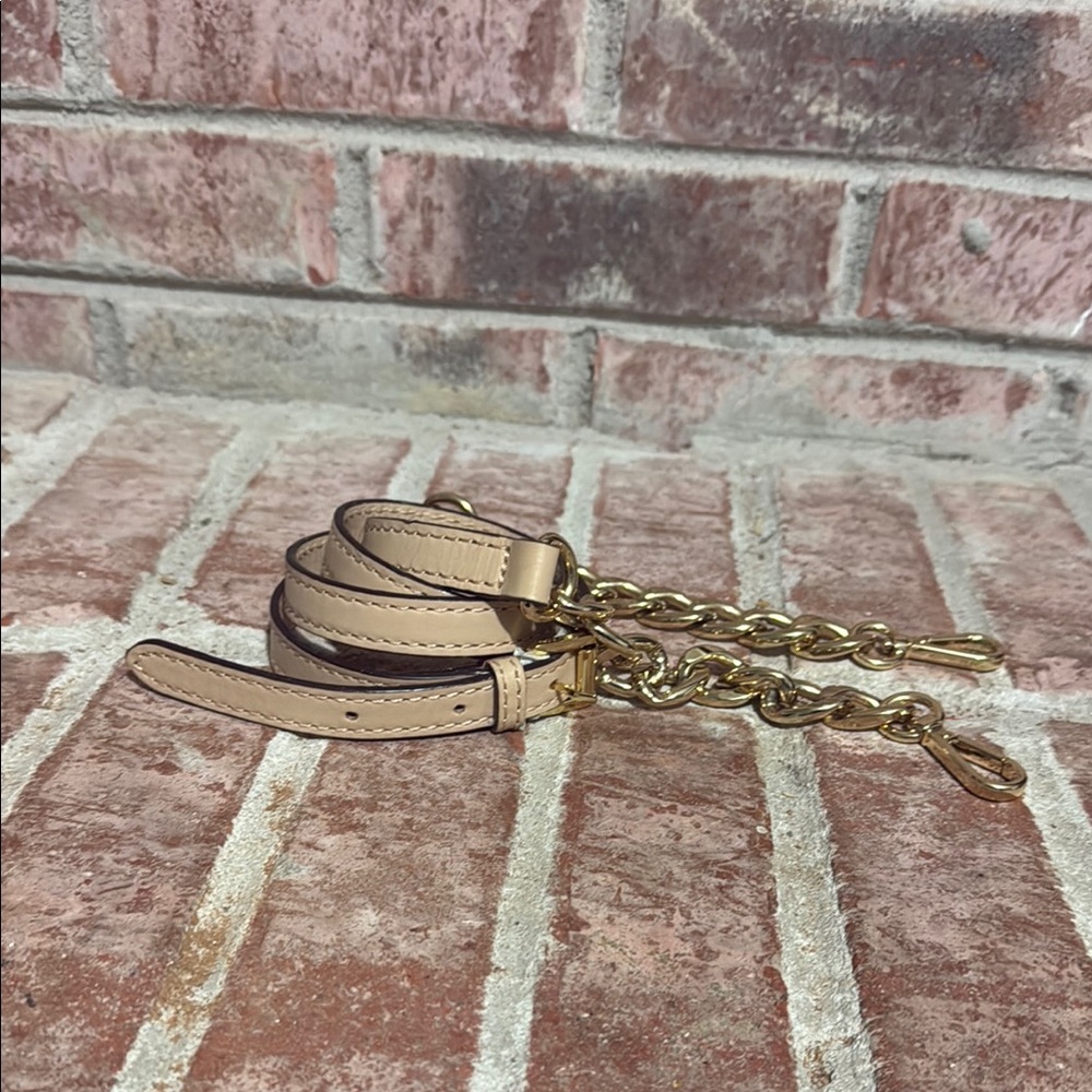 Michael Kors Tan and Gold Crossbody Bag
